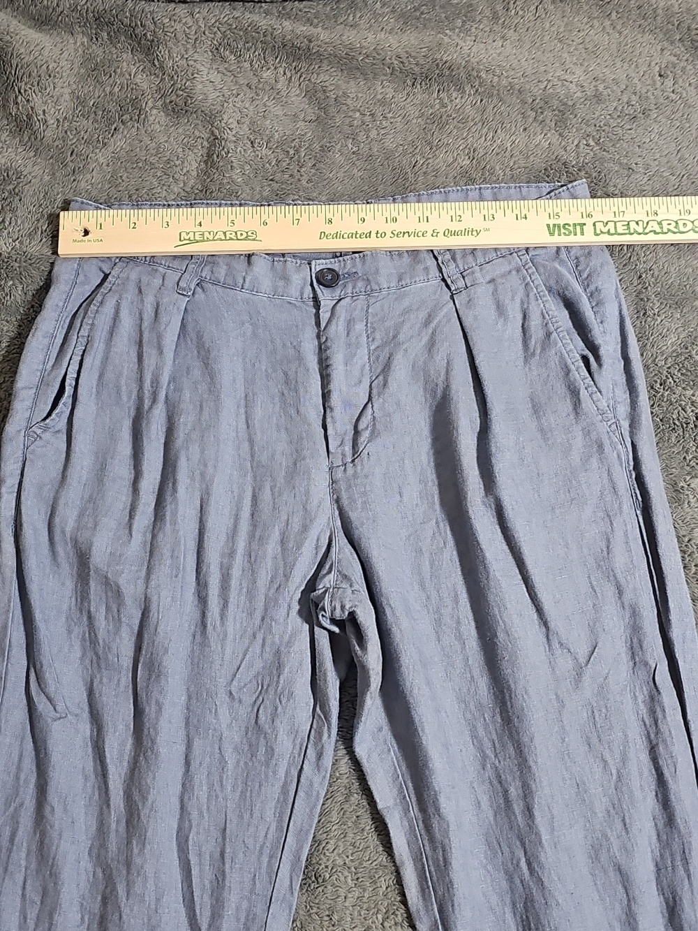 United Colors of Benetton Straight Leg 100% Linen Pants Pockets Belt Loops US 10 - Picture 5 of 13